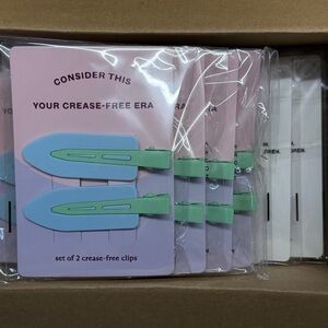 Crease-Free Hair Clips Set - Light Blue & Mint Green - box of 24